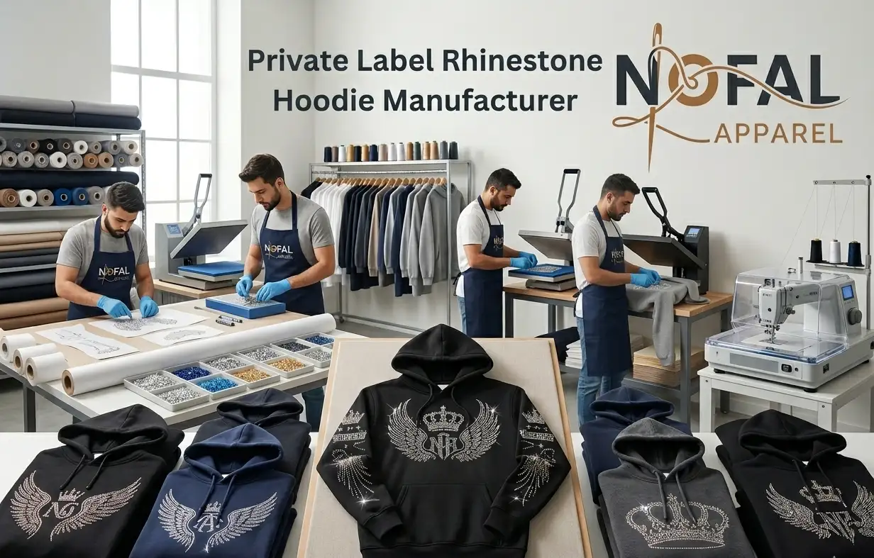Private Label Rhinestone Hoodie Manufacturer
